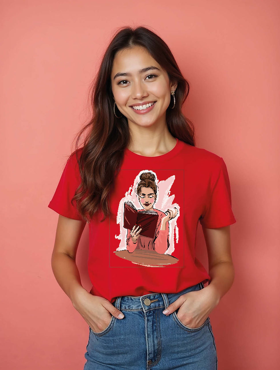 Thumbnail: Book Lover Modern Women’s Graphic stylish T-Shirt – Buy Now