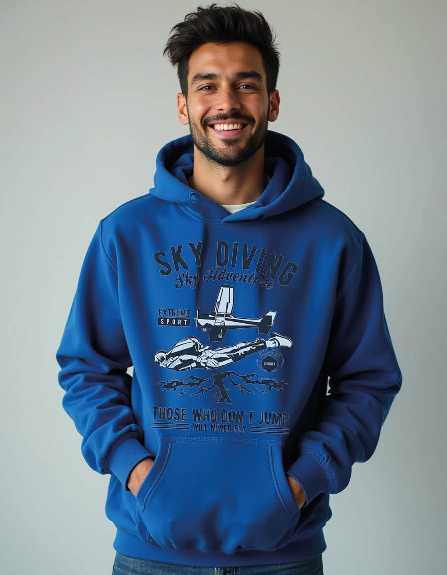Thumbnail: sky diving those who do not jump Limited Edition Men’s Streetwear Hoodie