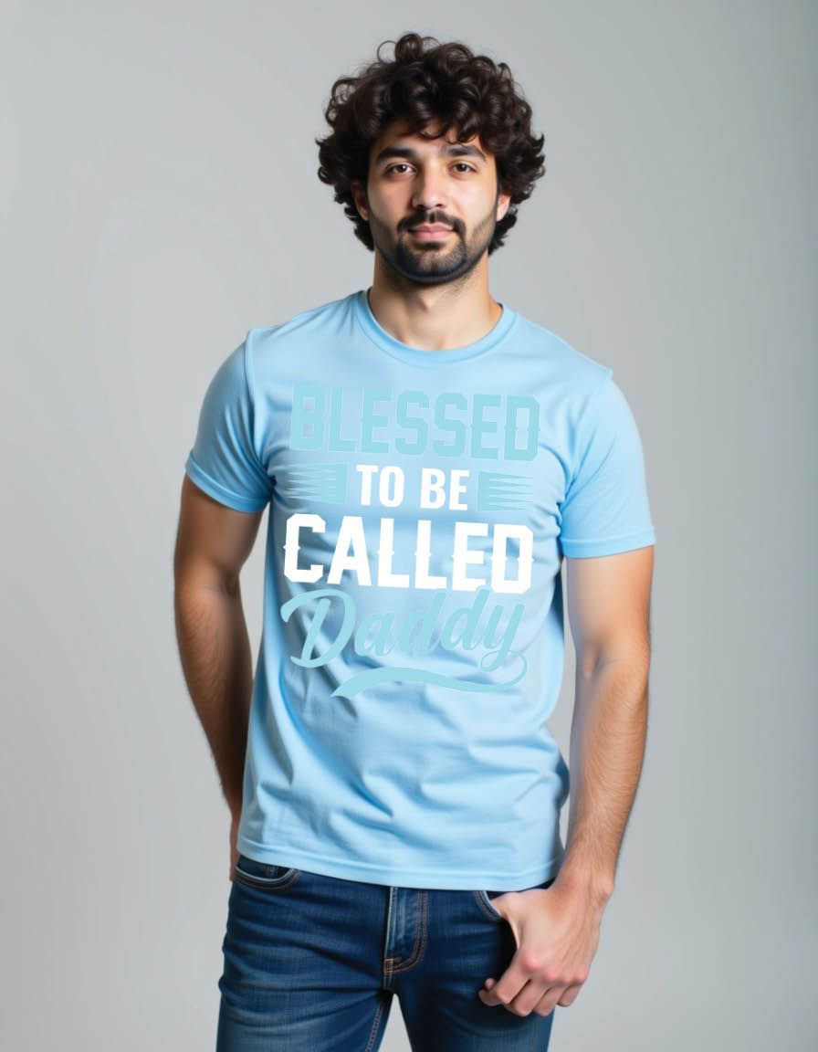 Thumbnail: blessed be called daddy fathers day mens printed graphic t shirt