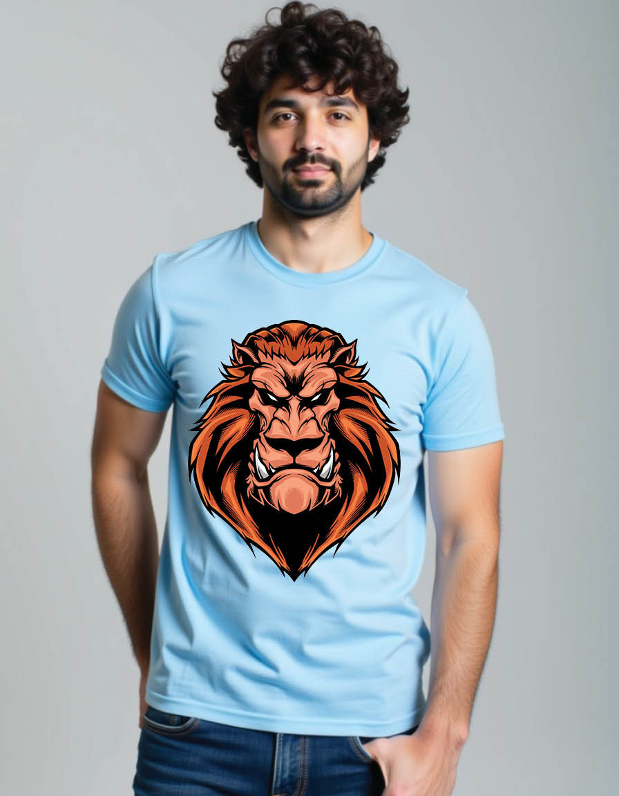 Thumbnail: lion head mens printed graphic t shirt