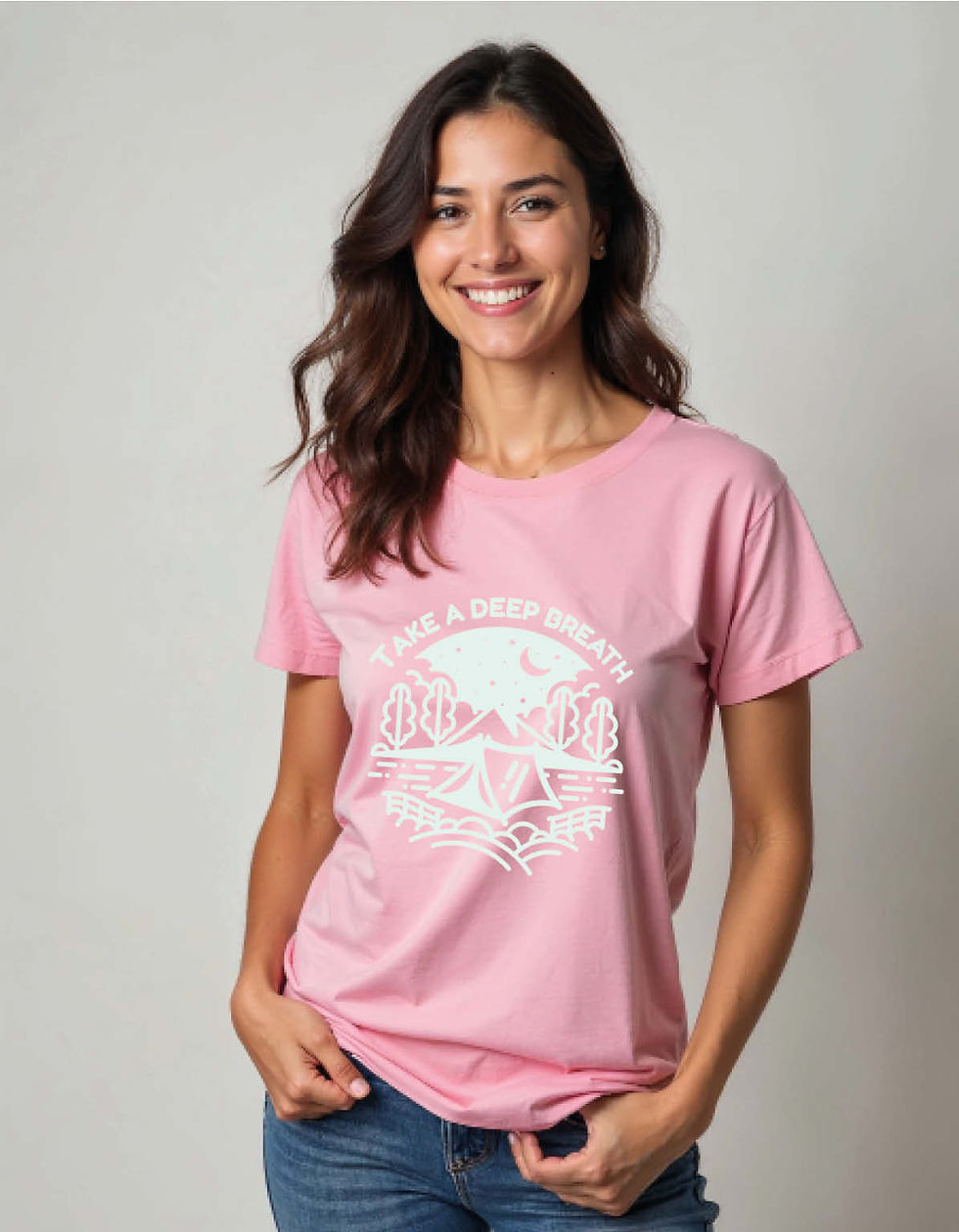 Thumbnail: Take A deep Breath Unisex Printed T-Shirt for All Ages