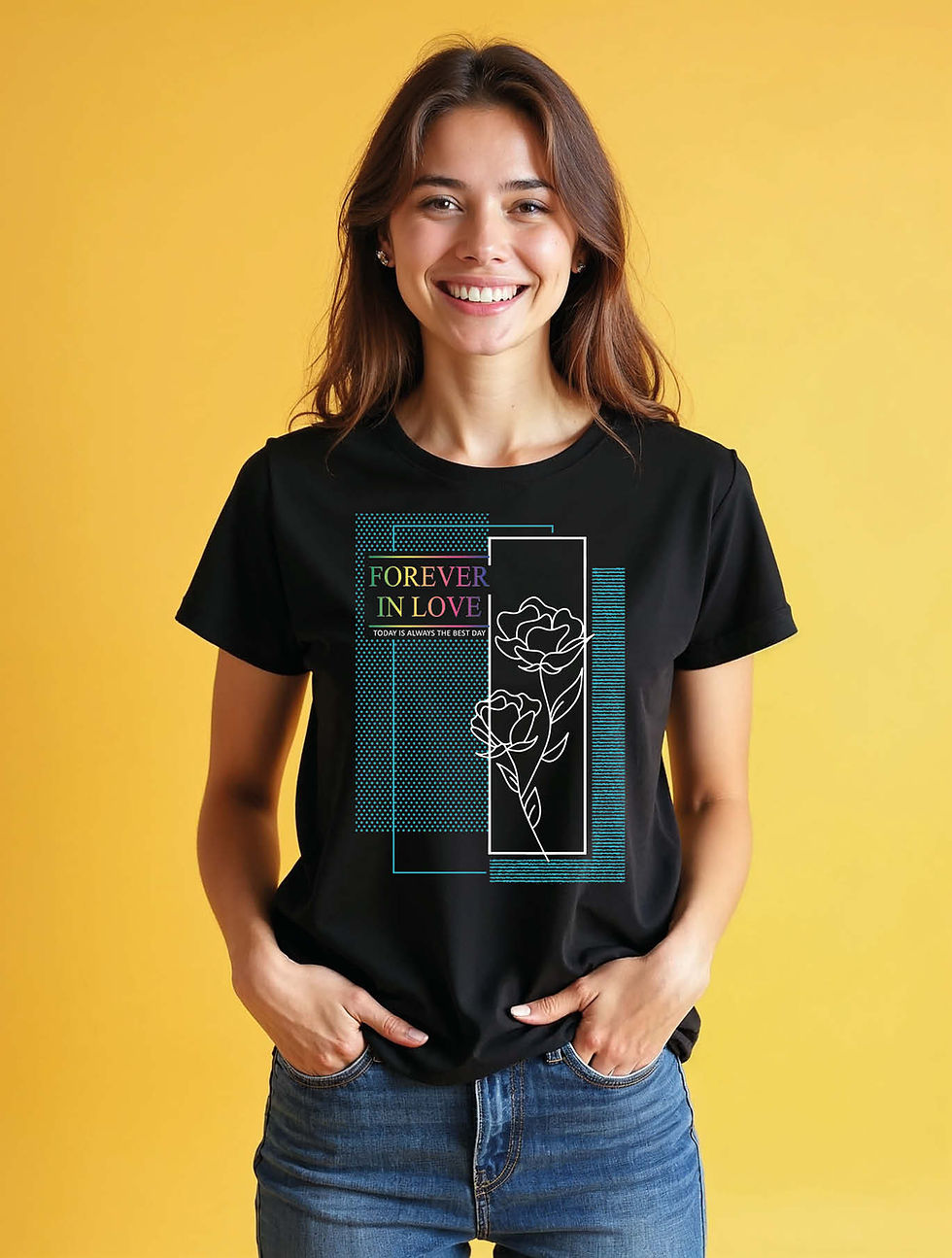 Thumbnail: forever in love Cool Women’s Printed Stylish Graphic T-Shirt – Best Price