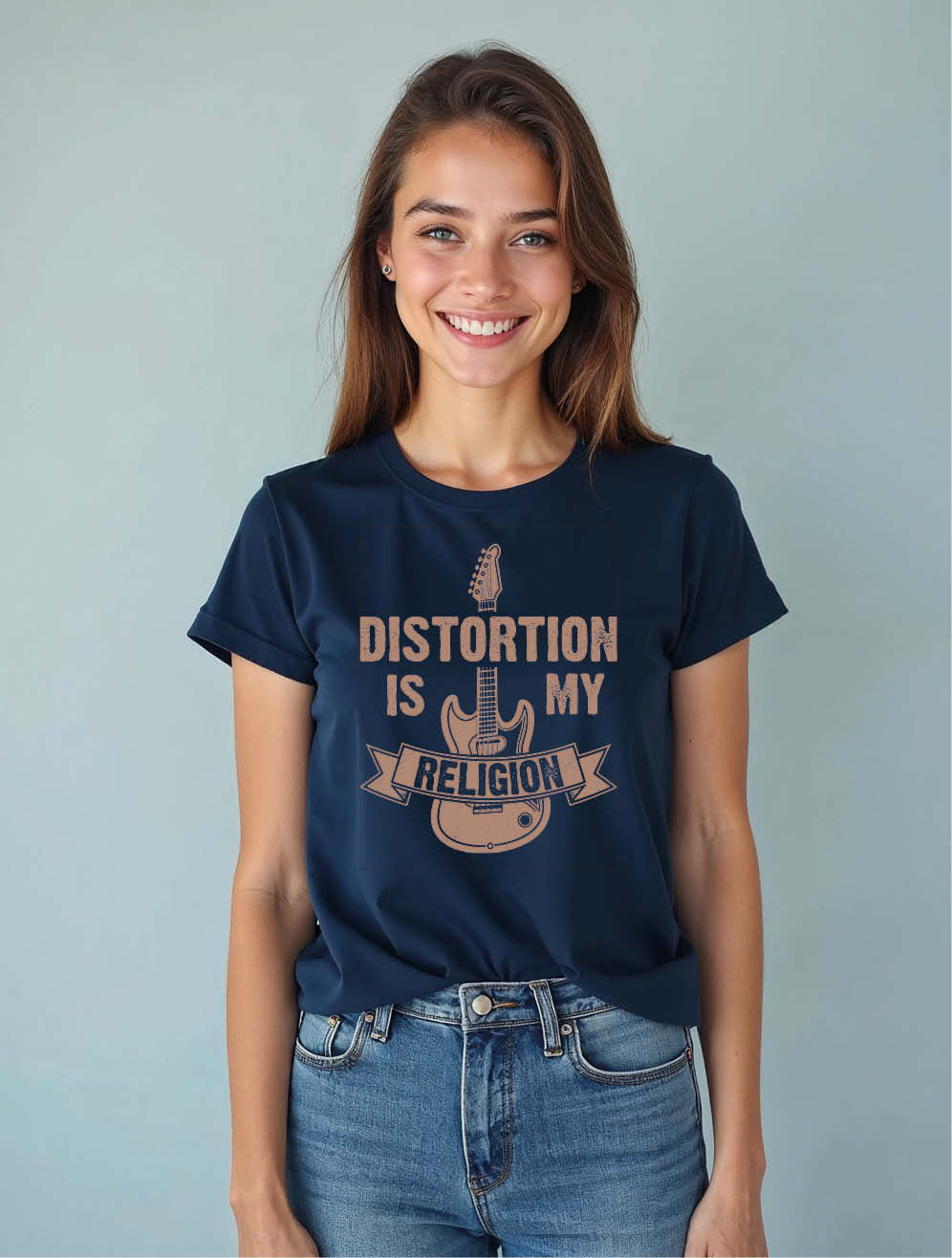 distortion is my religion Chic Women’s Printed Graphic Stylish T-Shirt – Sale