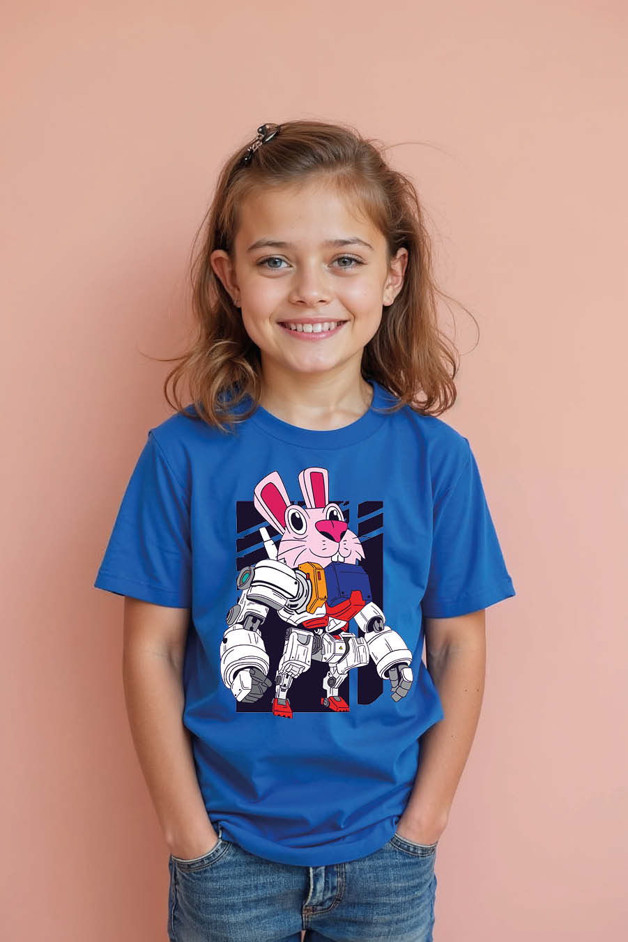 Thumbnail: Robo-Bunny Mecha Suit Youth Graphic T-Shirt Modern Kids Printed T-Shirt