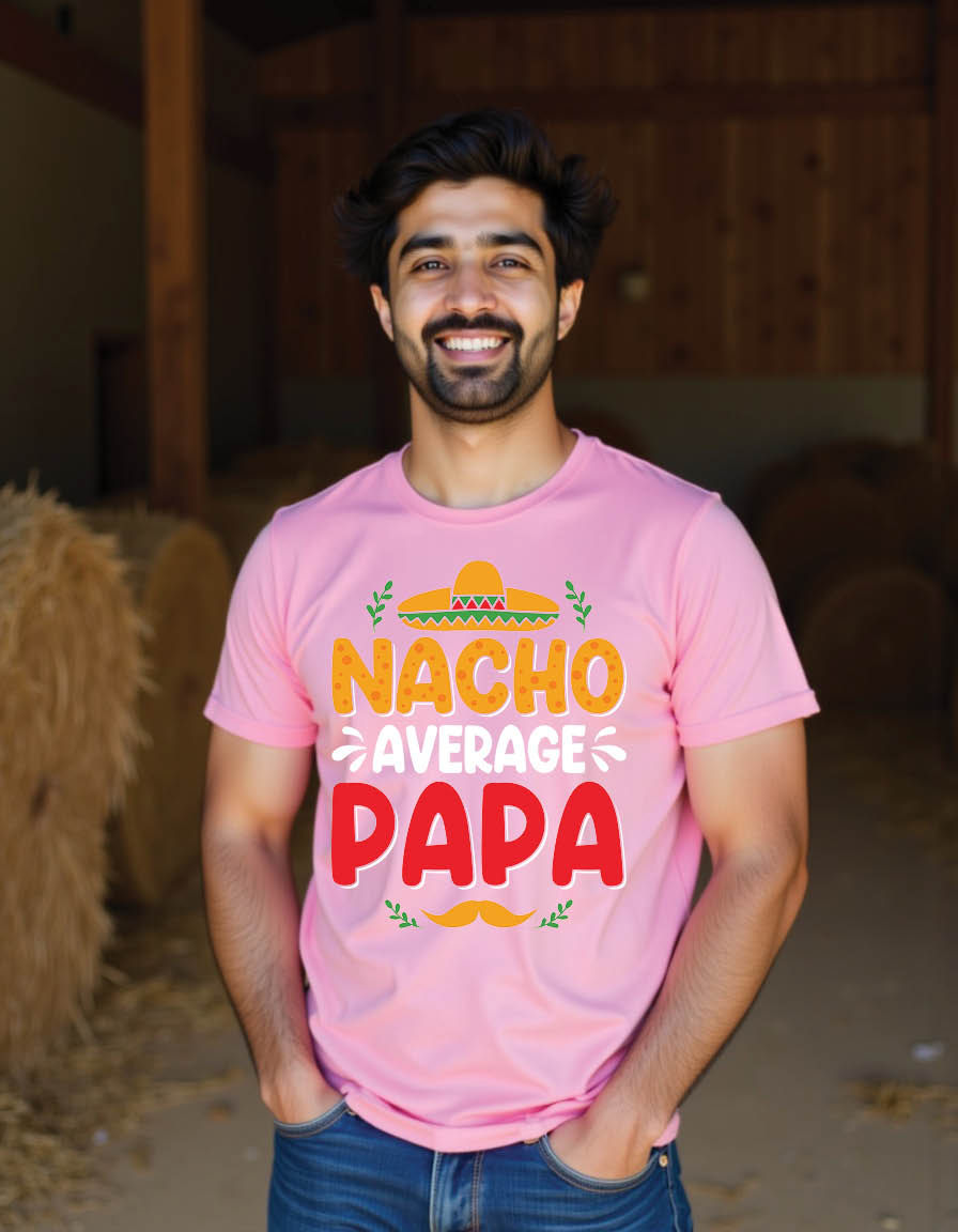Thumbnail: nacho average papa cinco de mayo mens printed graphic t shirt