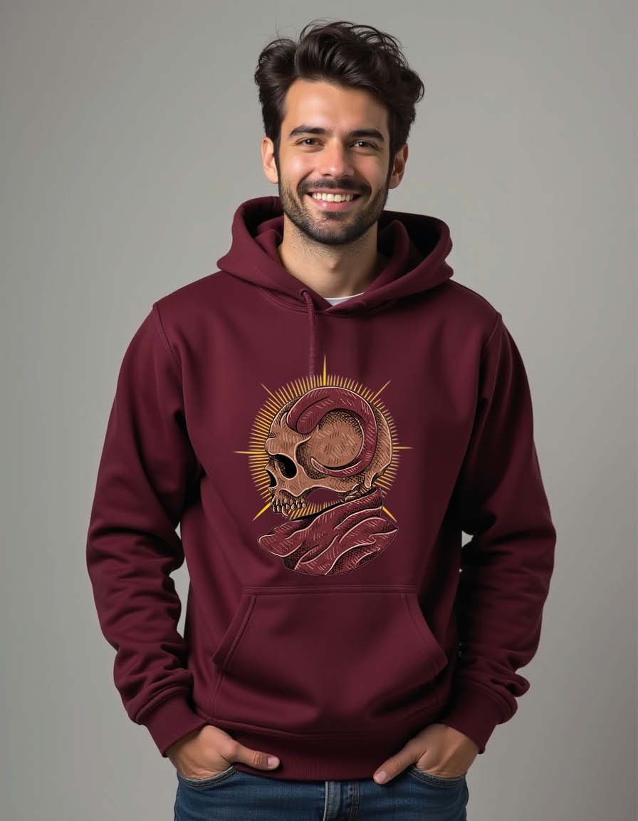 Thumbnail: Cosmic Skull Serpent Casual Unisex Printed Graphic Hoodies For Men & Women