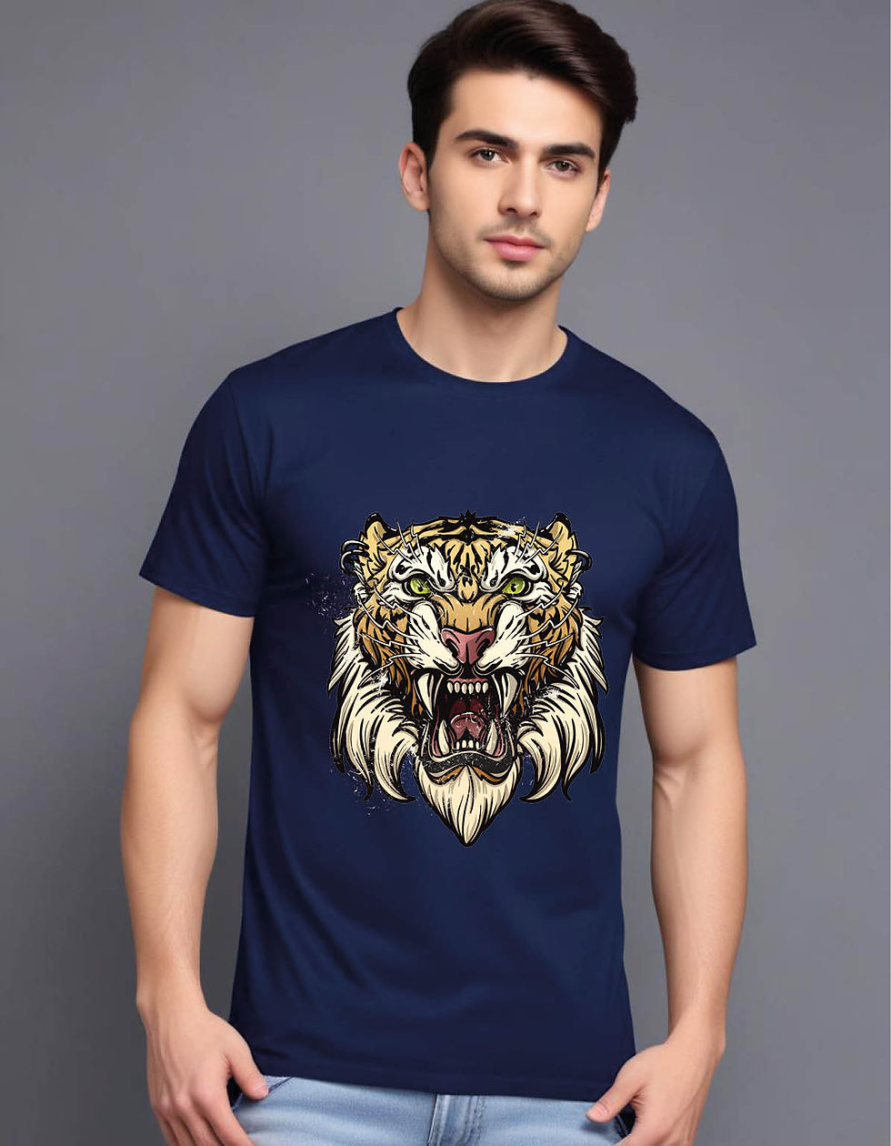 Thumbnail: tiger head  mens printed graphic t shirt