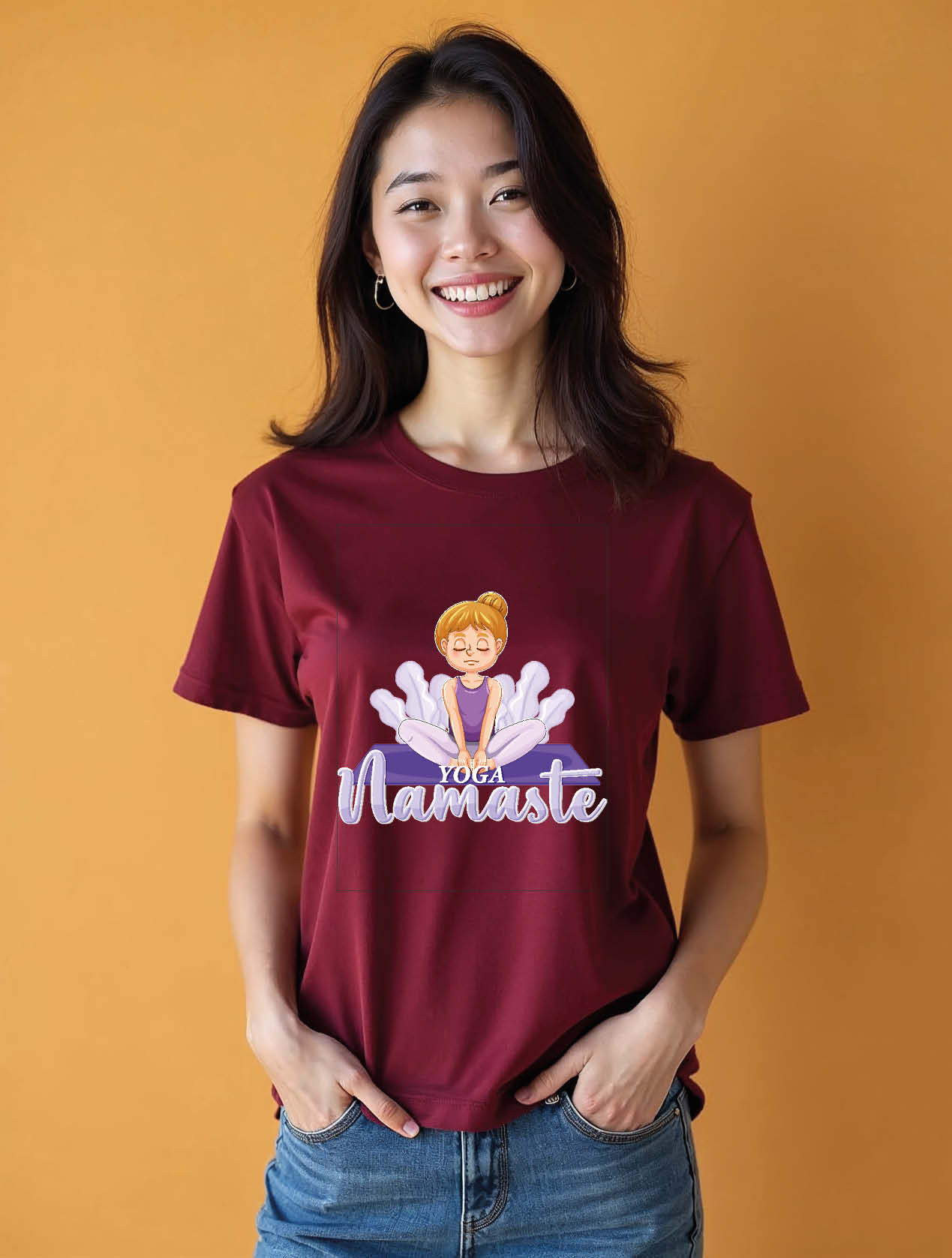 yoga namaste Urban Women’s Printed Graphic Streetwear T-Shirt – Premium Quality