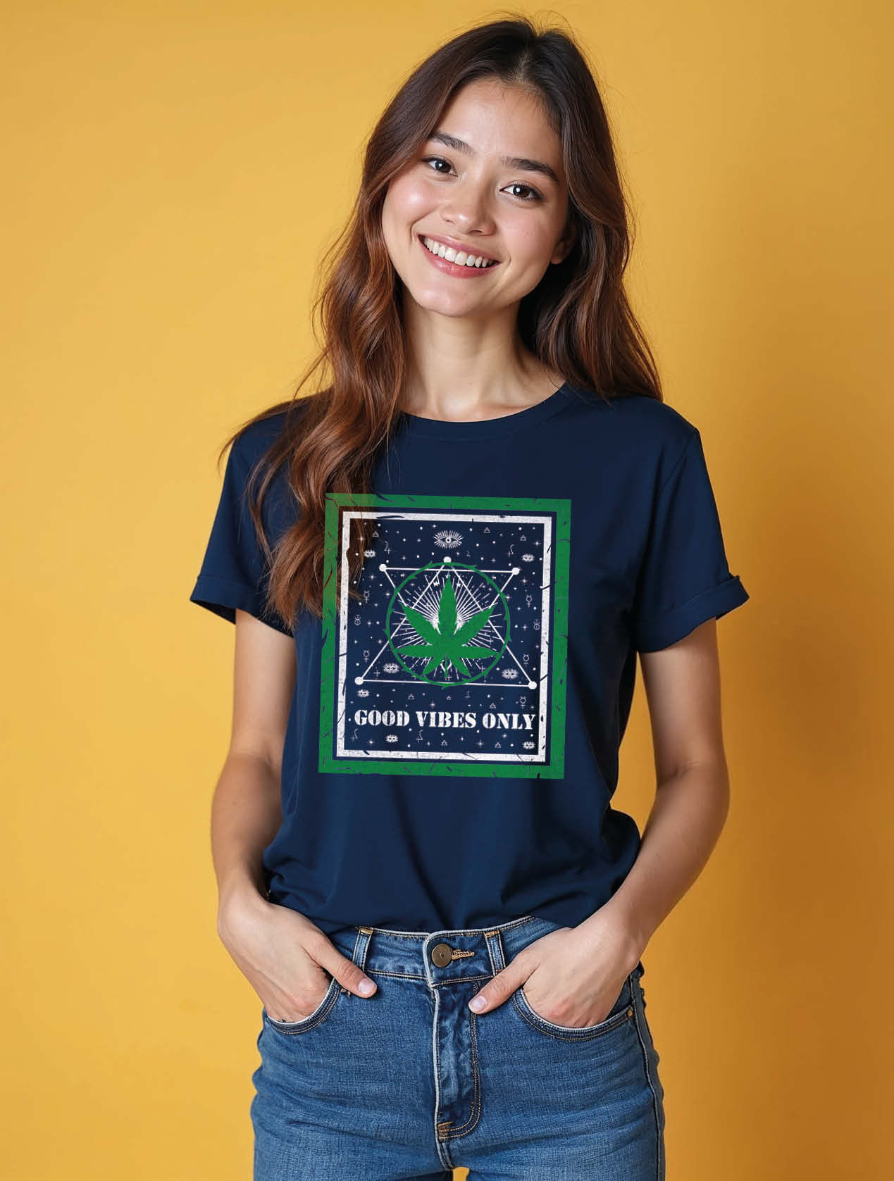 good vibes only Casual Women’s Printed Graphic Streetwear T-Shirt