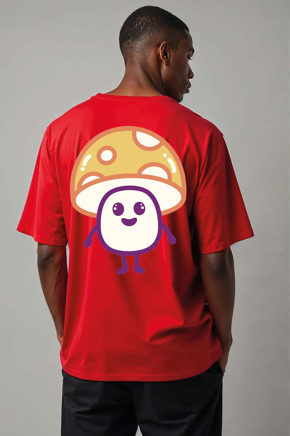 Cute Happy Spotted Mushroom stylish Unisex Oversized Drop Shoulder T-Shirt