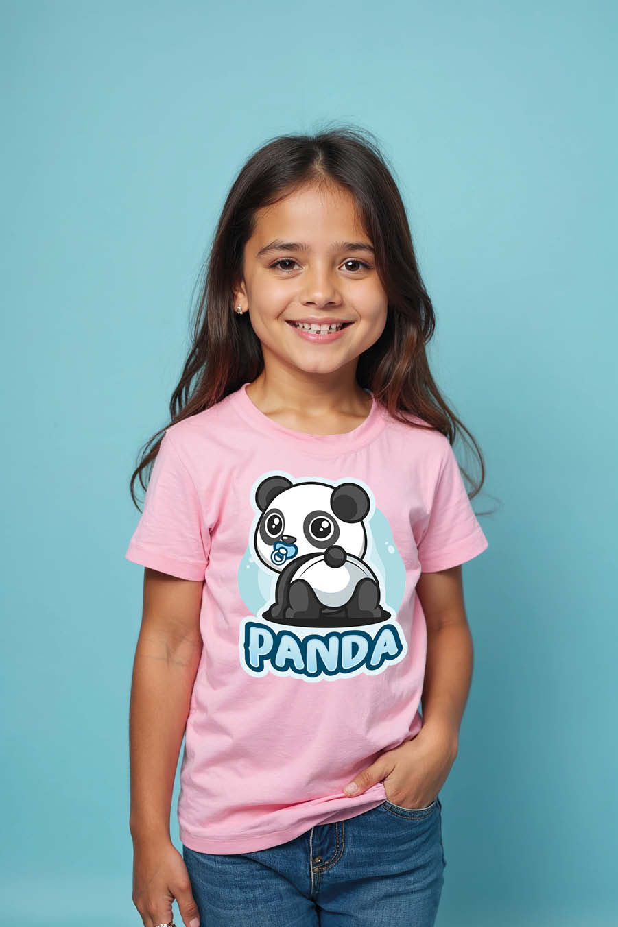 Thumbnail: Panda Cute Kids Printed T-Shirt – Graphic Print Design for Boys & Girls