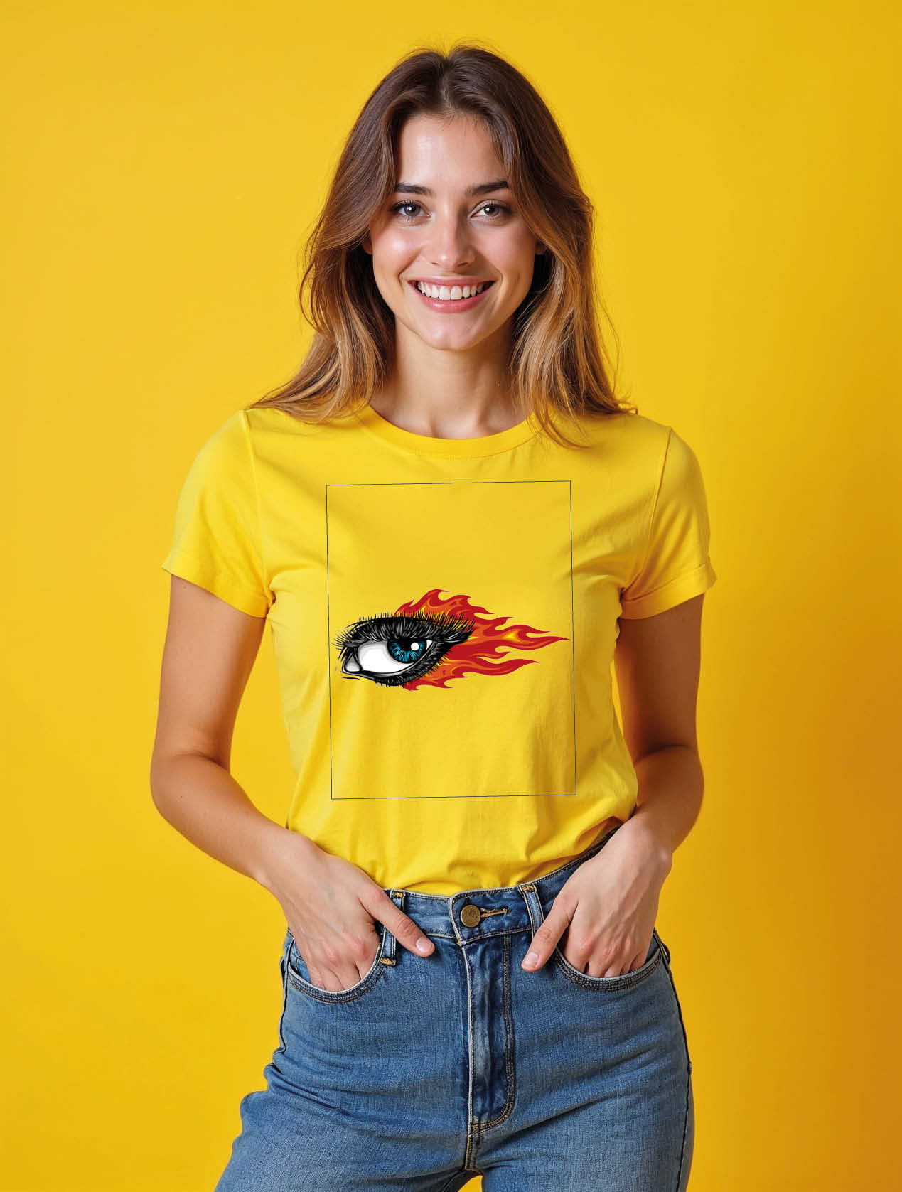 Burning Blue Eye Classic Women’s Graphic Quote T-Shirt – Buy Now