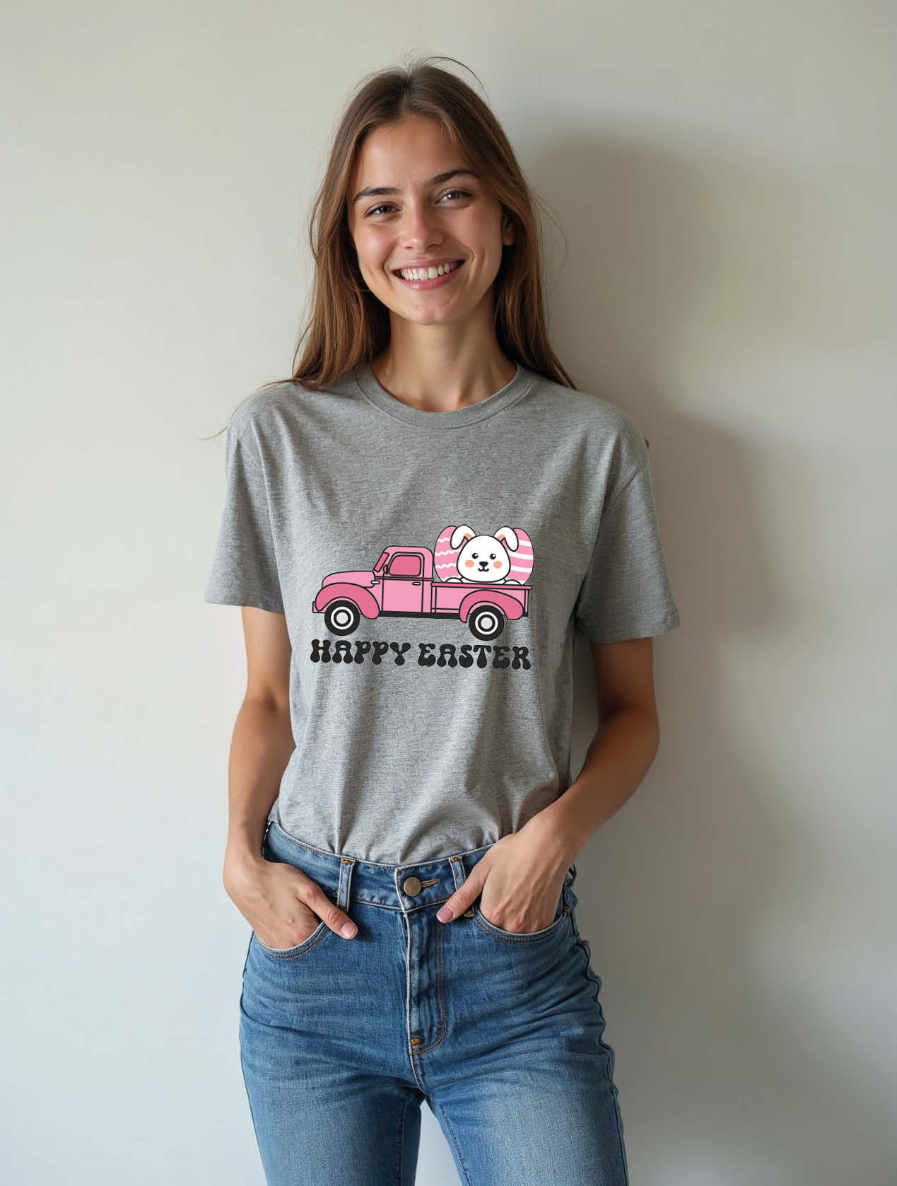 happy easter Chic Women’s Printed Graphic Streetwear T-Shirt – Buy Now
