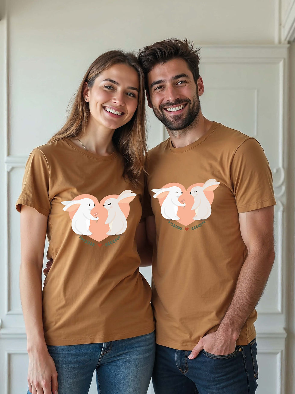 Thumbnail: Romantic Animal Couple T-Shirt Lovers Edition – Low Price Offer