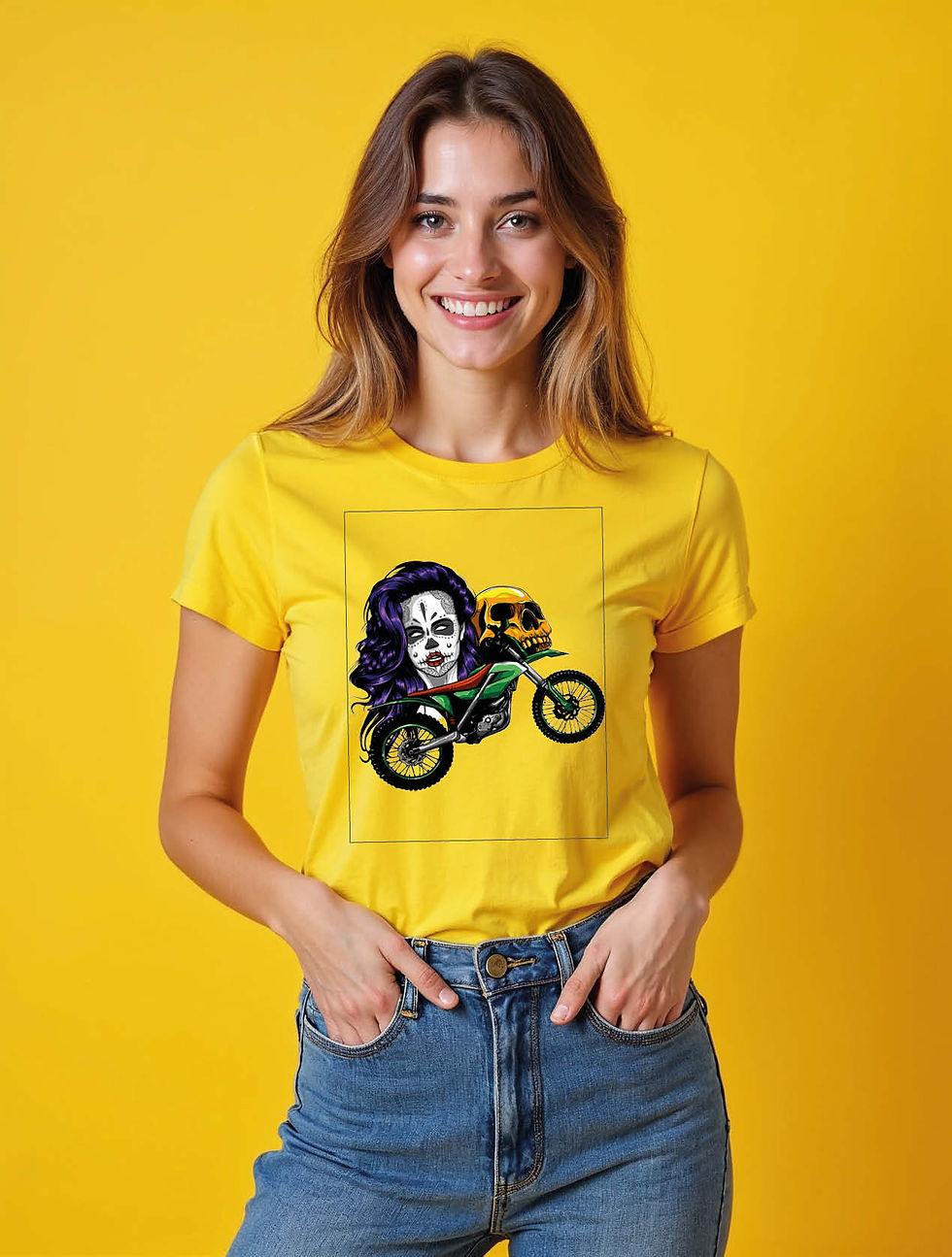 Thumbnail: Biker Catrina Stylish Women’s Printed Graphic Streetwear T-Shirt – Fast Delivery