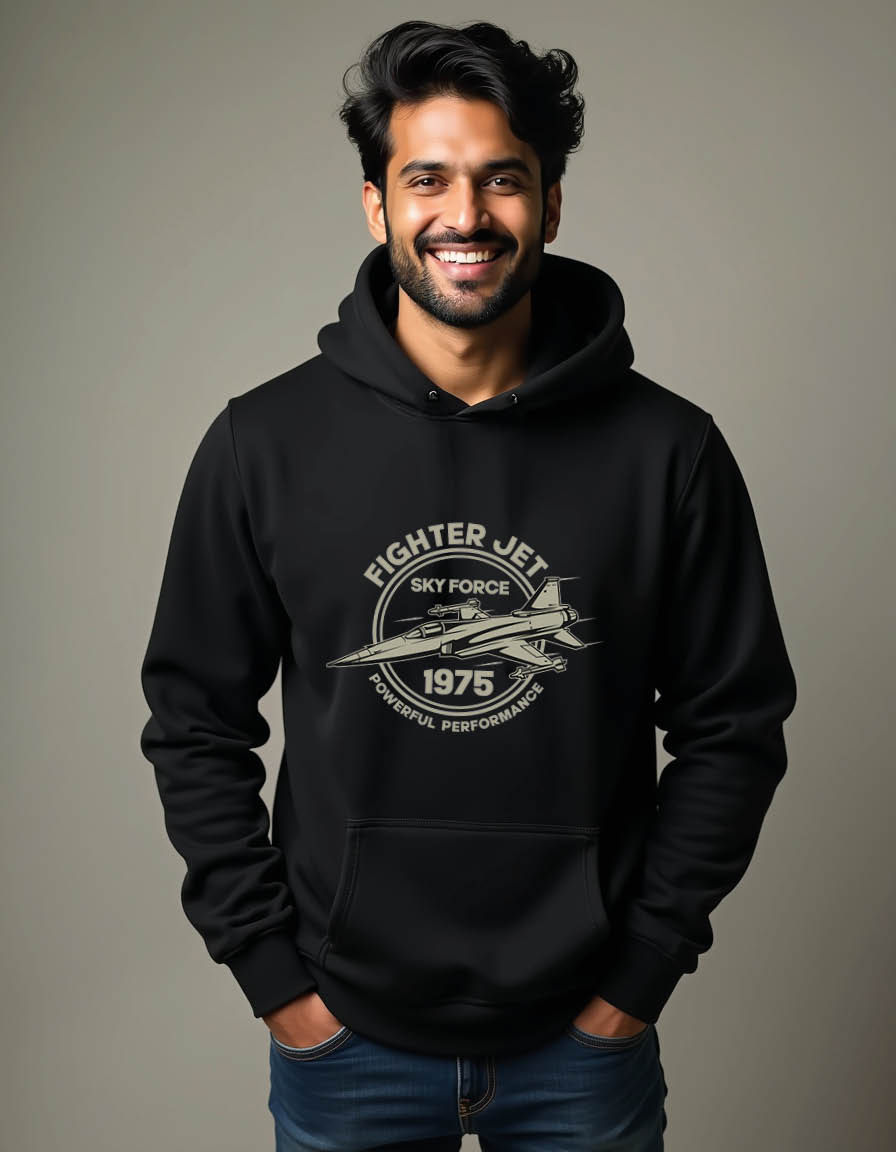 Thumbnail: fighter jet Trendy Streetwear Men’s Printed Hoodie – Premium Graphic