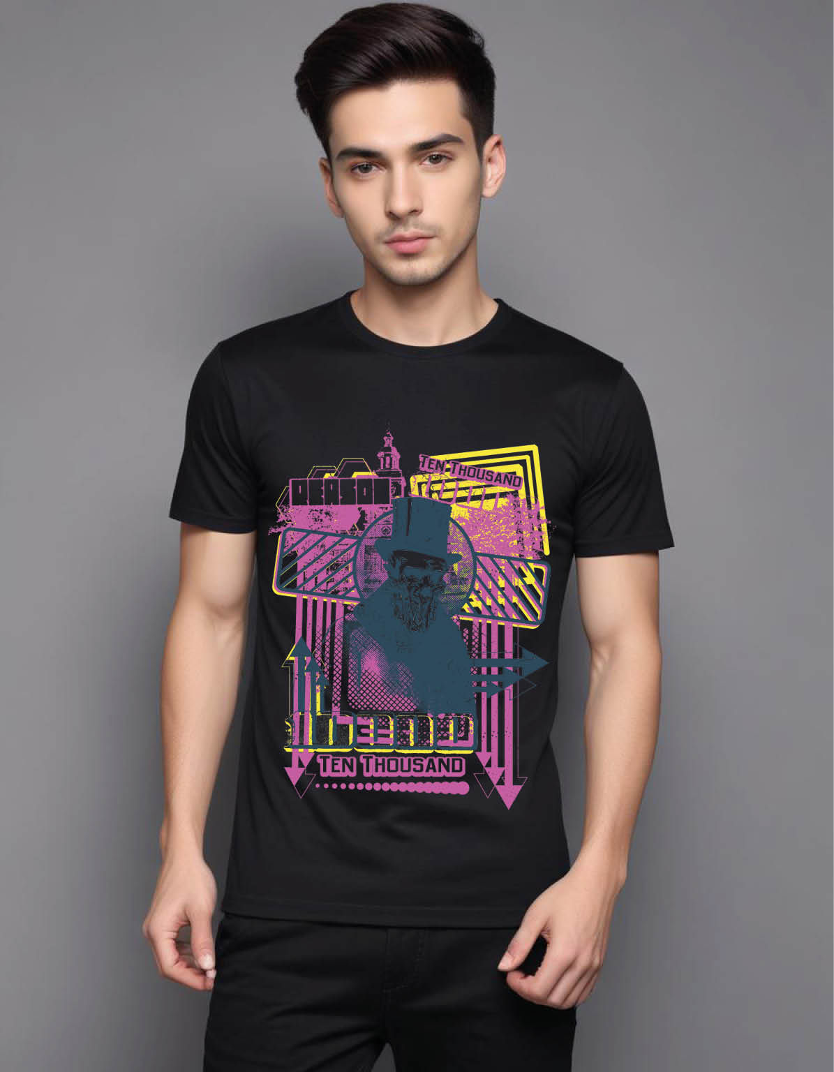 gentleman zombie skull arrows mens printed graphic t shirt