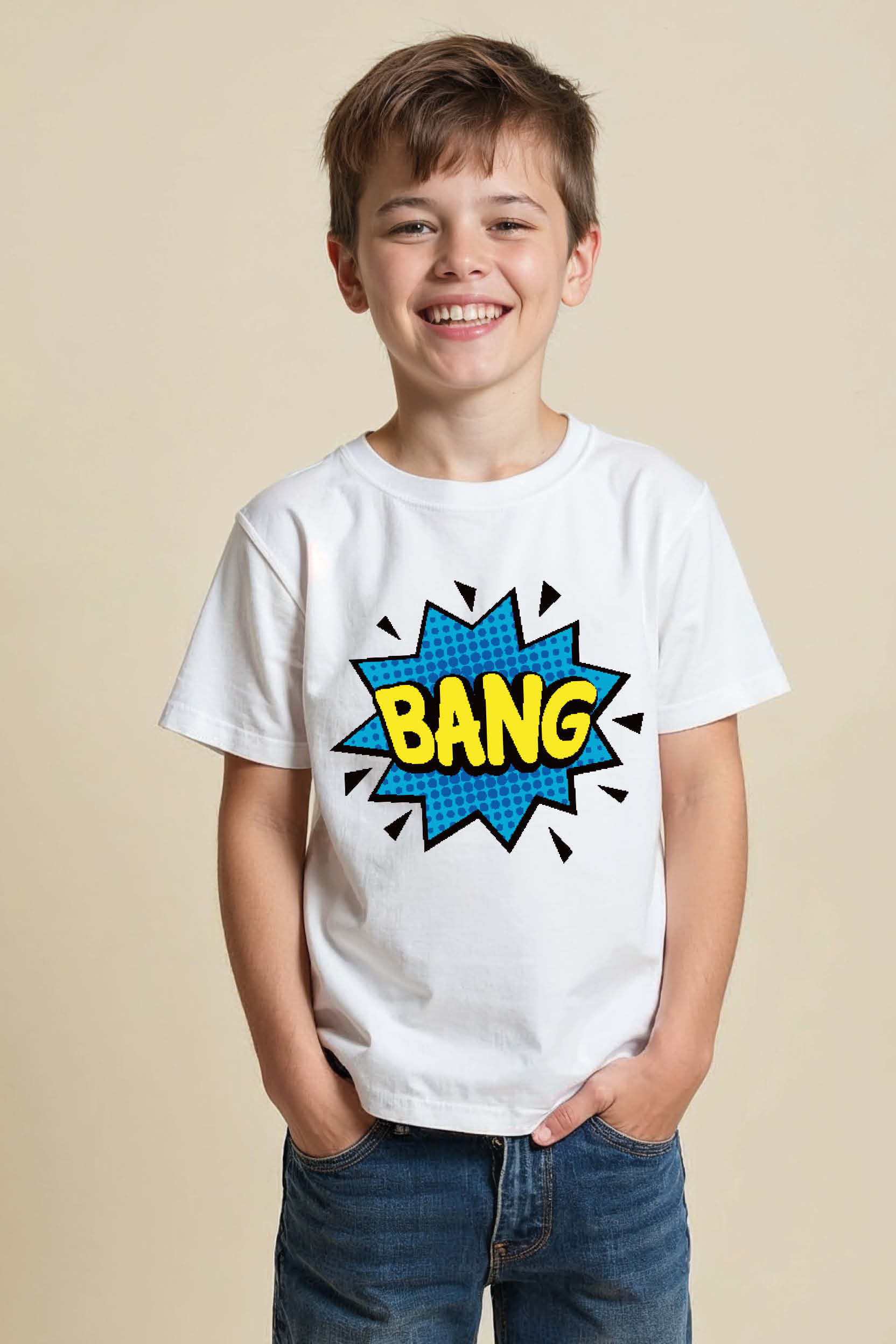 bang Modern Printed T-Shirt for Boys & Girls – Print Design