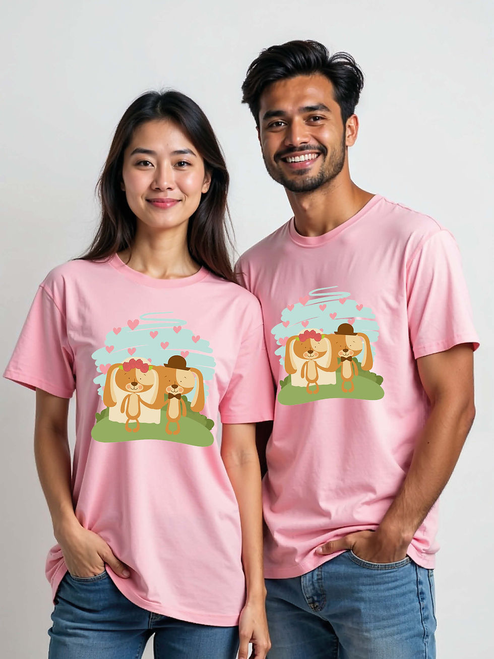 Thumbnail: Anniversary Cartoon Couple T-Shirt Lovers Edition – Buy Now