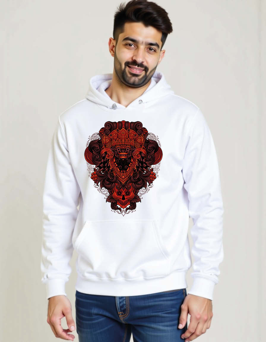 Thumbnail: Barong mask Unisex Graphic Printed Hoodies for mens & womens