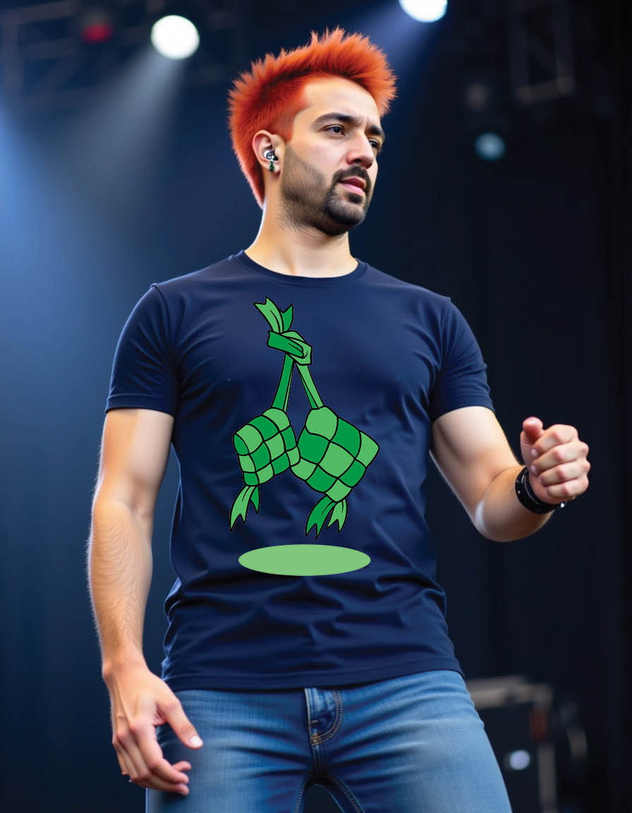 Thumbnail: ketupat ramadan cartoon mens printed graphic t shirt