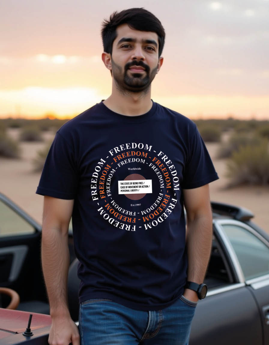 Thumbnail: freedom style simple fashion mens printed graphic t shirt
