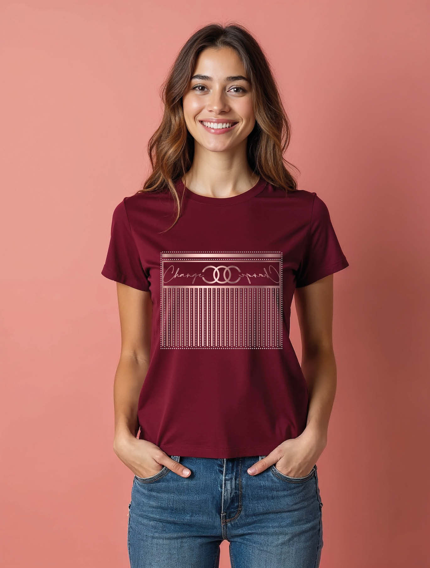 change yourself Modern Women’s Printed Graphic Typography T-Shirt – Buy Now