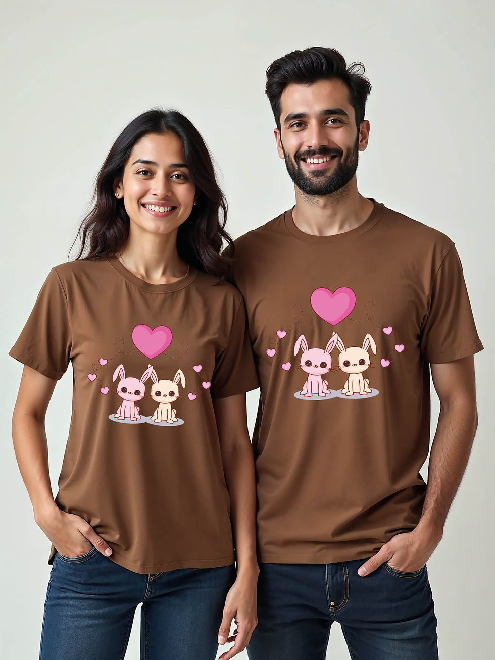 Thumbnail: Cute Cartoon Couple Matching Tee Lovers Edition – Shop Now