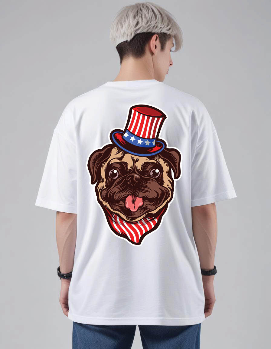 Thumbnail: camerican pug Mens Oversized Printed T shirt