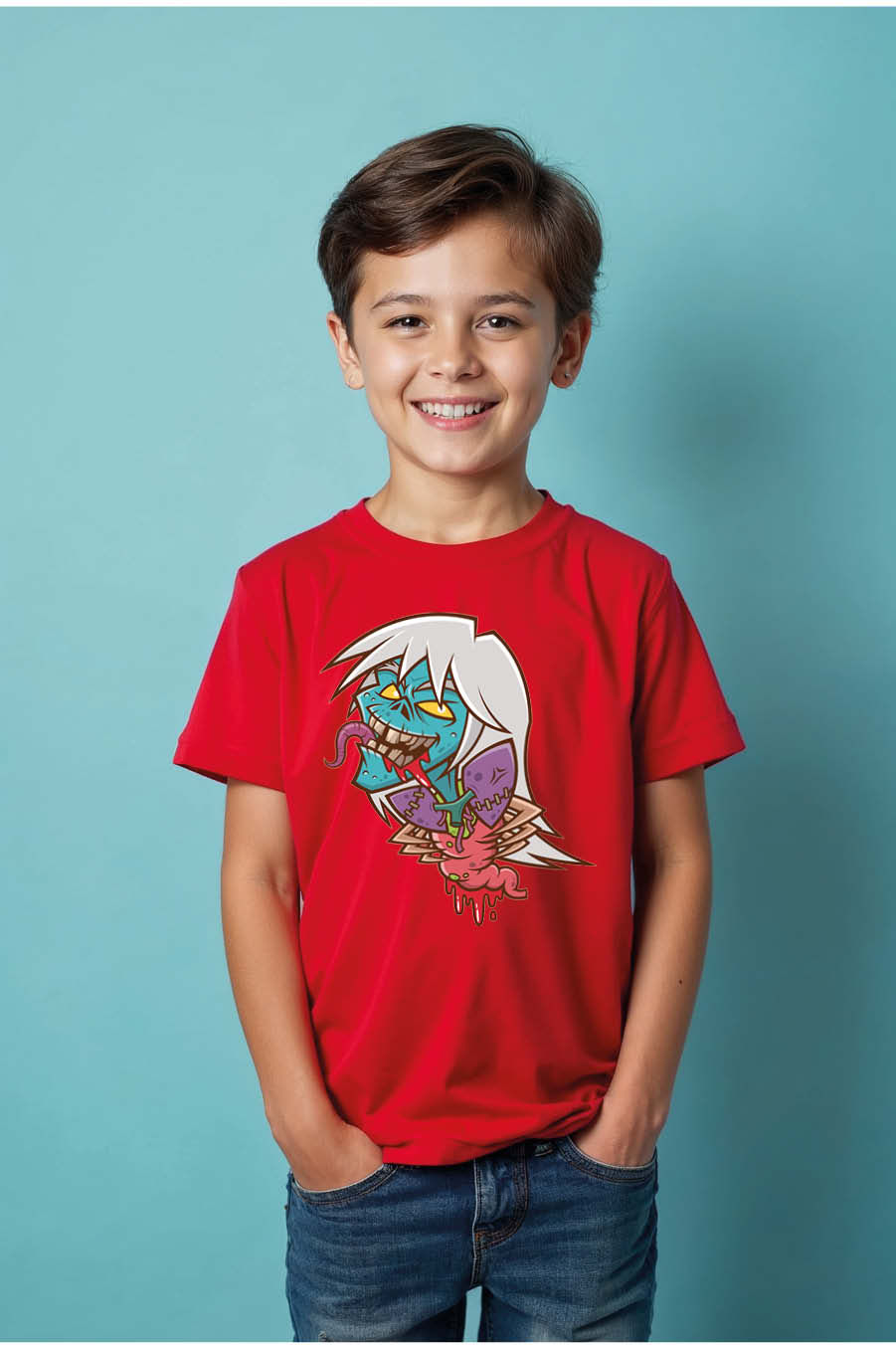 Thumbnail: Anime Vampire Girl Monster Graphic T-Shirt Trendy Cute Kids Typography T-Shirt