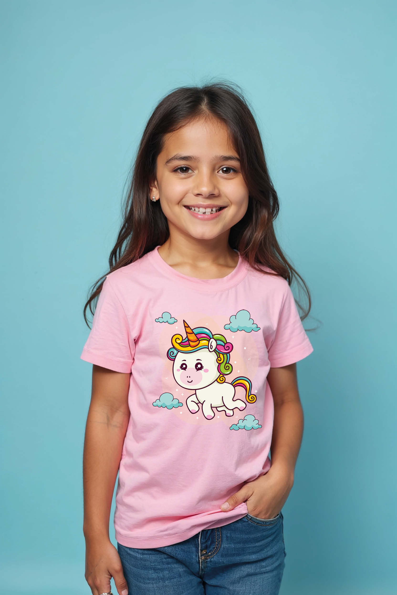 Whimsical Rainbow Unicorn tee Cool Cute Kids Typography T-Shirt – Quote Print