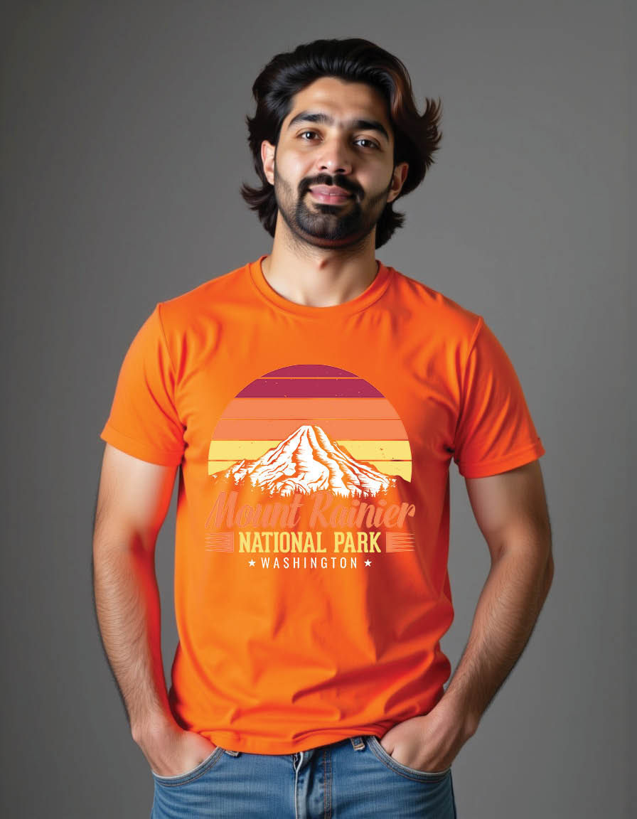 Thumbnail: mount rainier national park washington adventure mens printed graphic t shirt