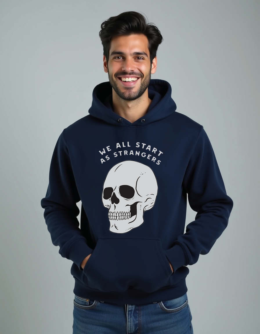 Thumbnail: we all start as strangers Unisex Graphic Printed Hoodies for mens & womens