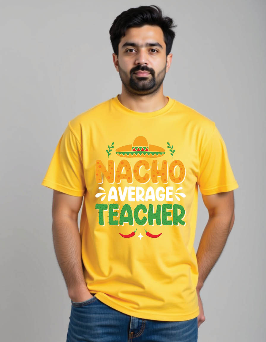 Thumbnail: nacho average teacher cinco de mayo mens printed graphic t shirt