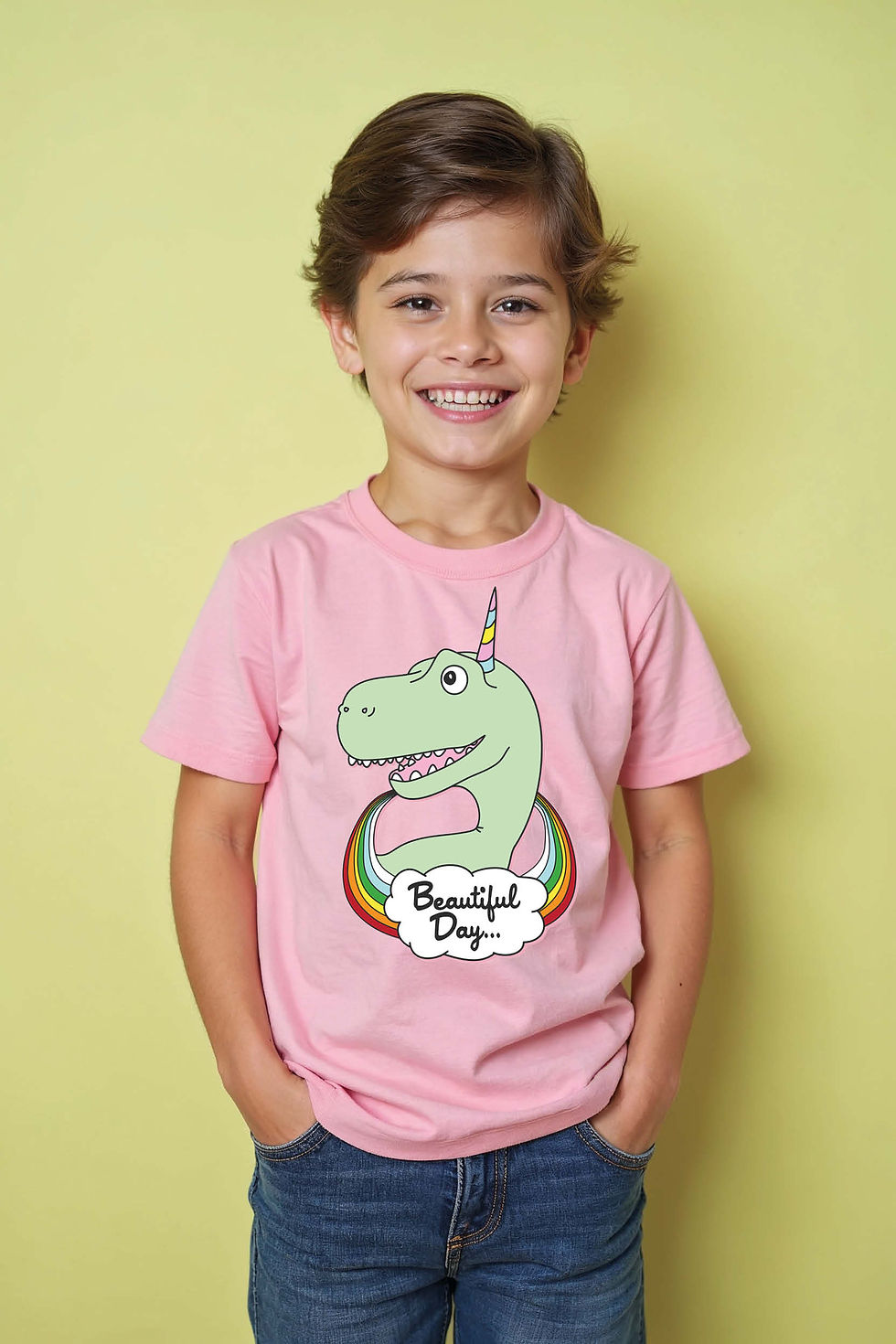 Thumbnail: Beautyful Days Cartoon Premium Casual Kids Printed T-Shirt – Illustration Print