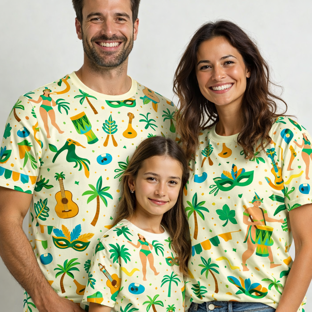 Vacation Tropical matching printed tees pack of 3