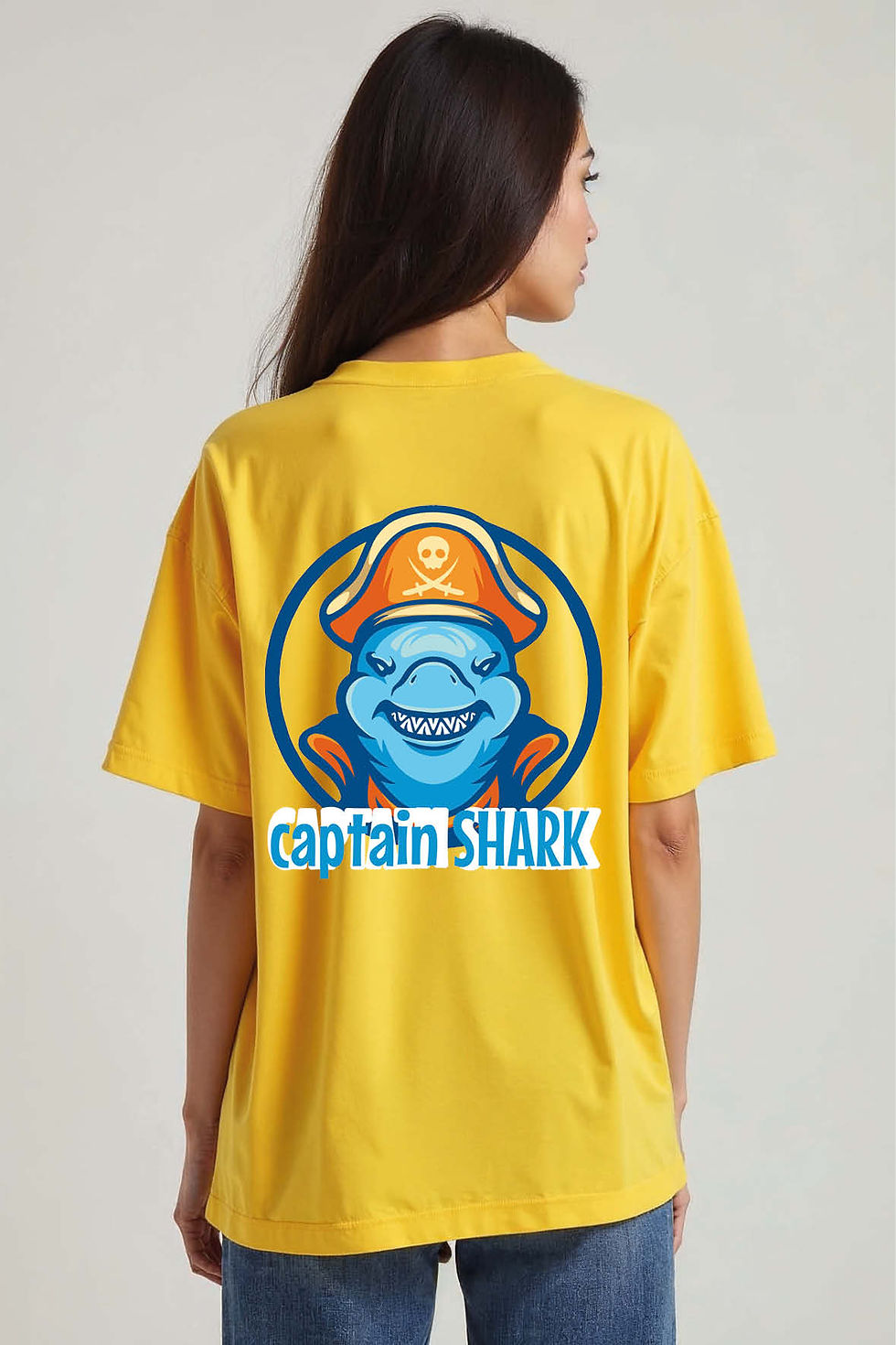 captain shark Stylish Unisex Drop Shoulder Oversized T-Shirt for Men & Women