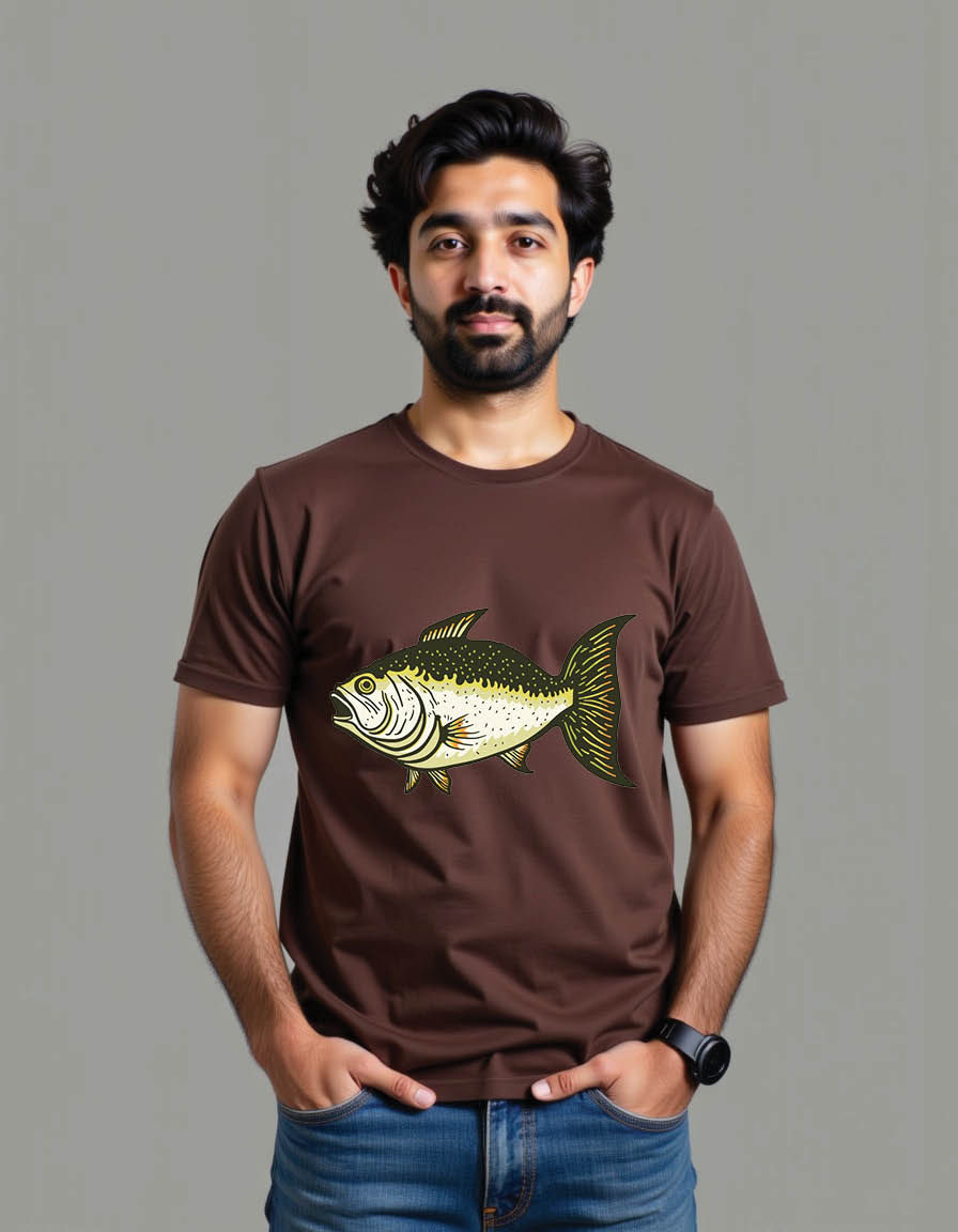 Thumbnail: simple bass fish mens printed graphic t shirt