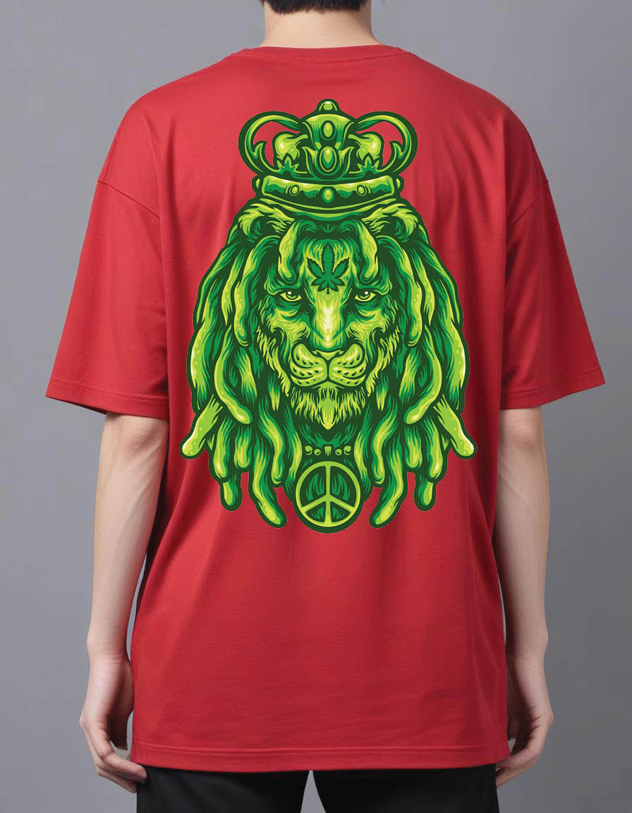 Thumbnail: lion king marijuana mens Oversized Printed t shirt