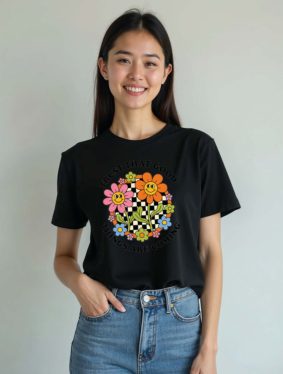 Thumbnail: trust that good things are coming Cool Women’s Printed Graphic Streetwear Tees