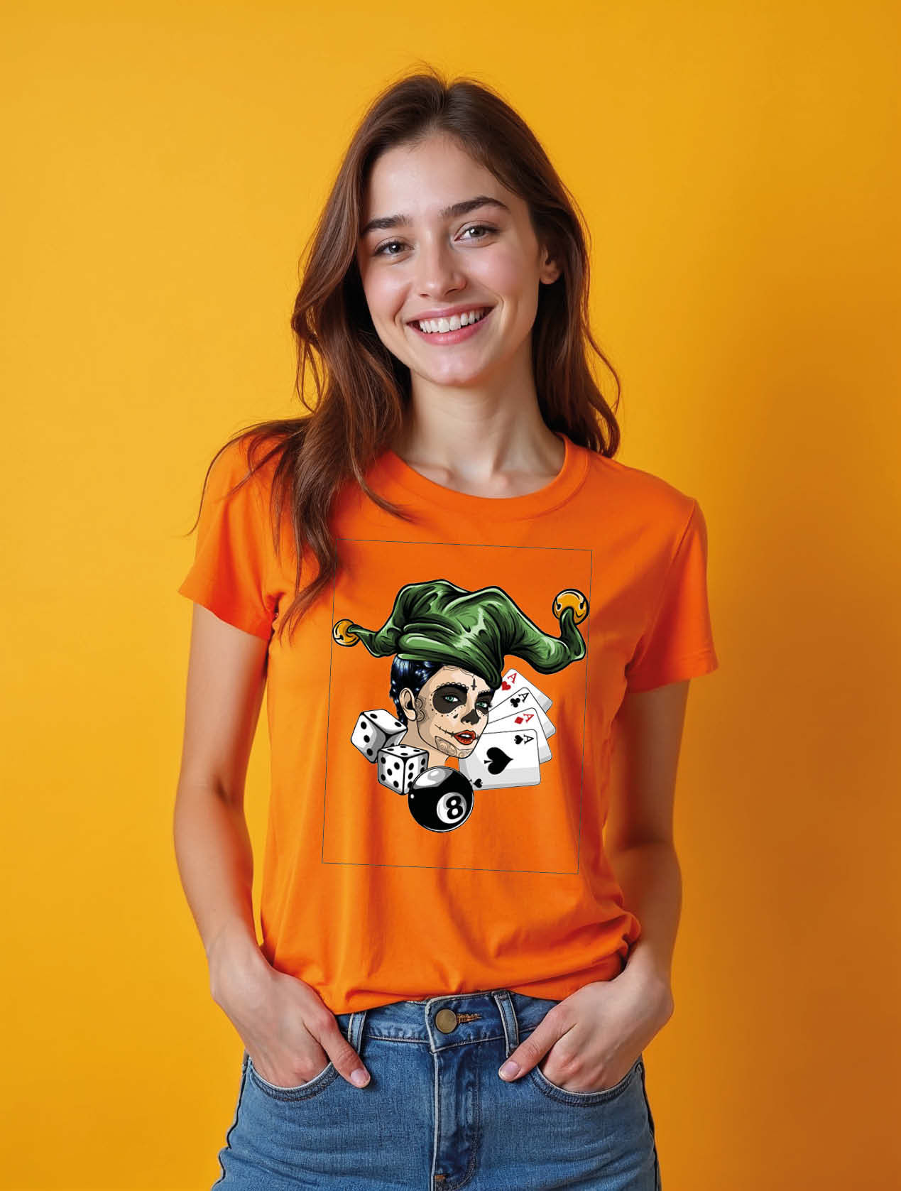 Jester's Gamble Casual Women’s Printed Graphic Streetwear T-Shirt – Sale