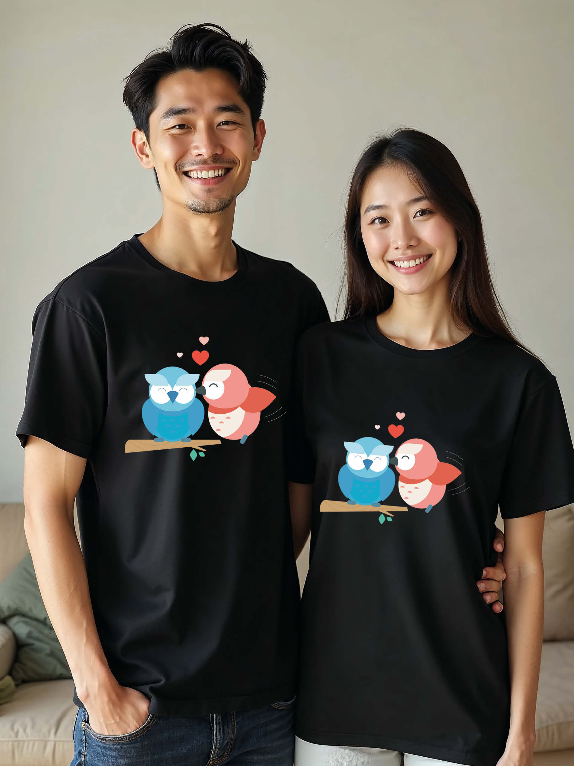 Romantic Animal Couple Matching Tee Lovers Edition – Best Price