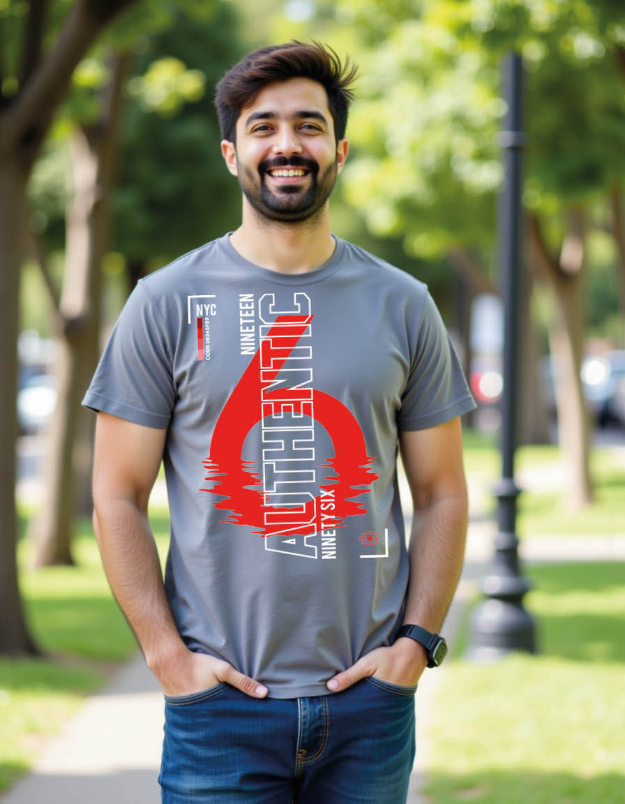 Thumbnail: authentic nyc simple vintgae mens printed graphic t shirt