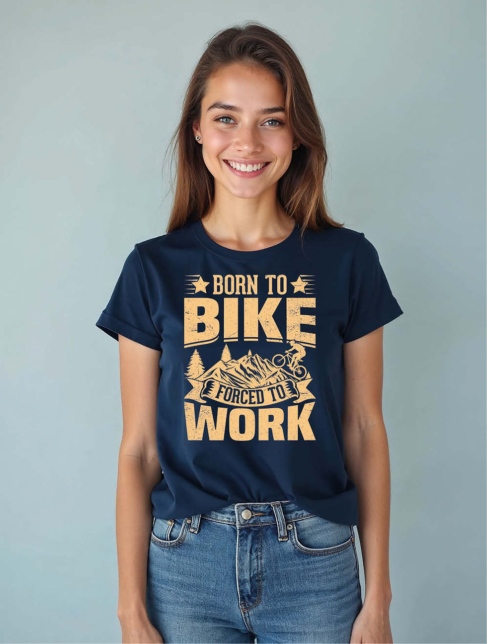 Thumbnail: Born to bike work Urban Women’s Streetwear T-Shirt – Buy Now
