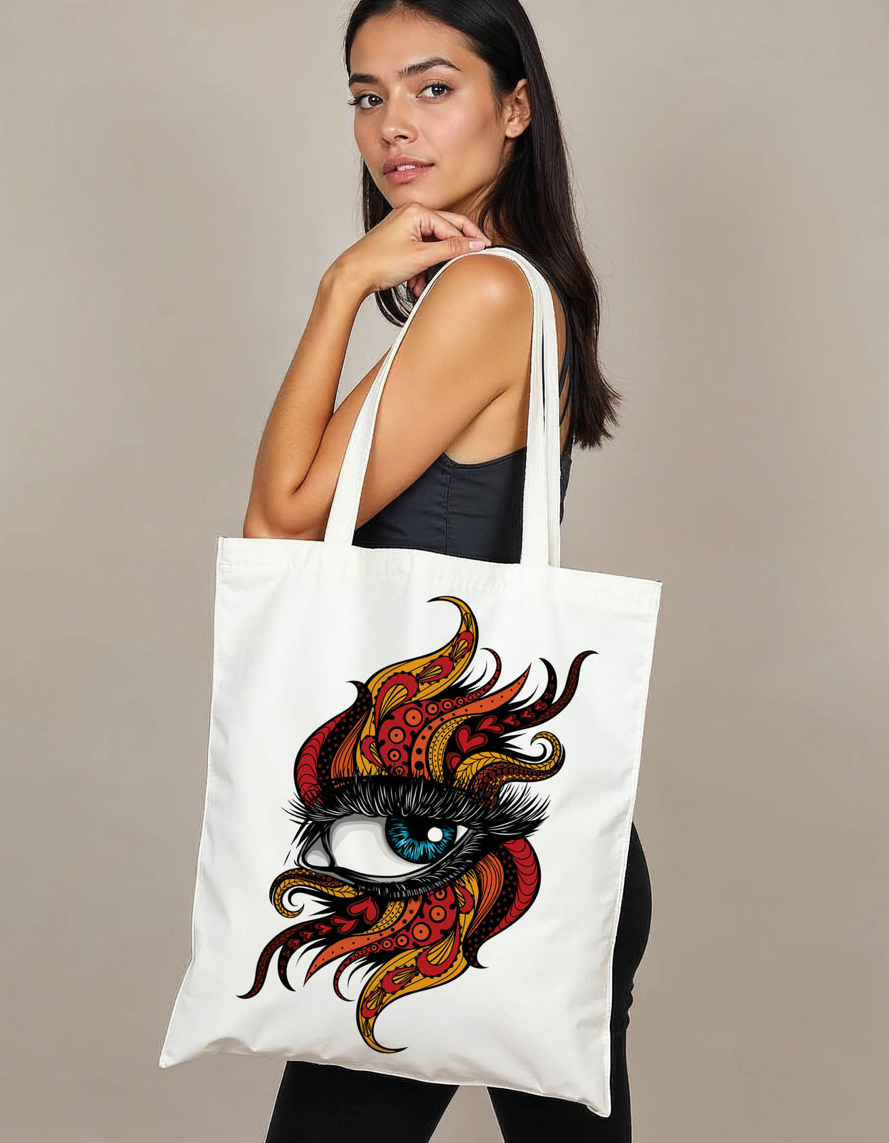Reusable Grocery Tote Printed Bag – Modern Artistic Design Best Price