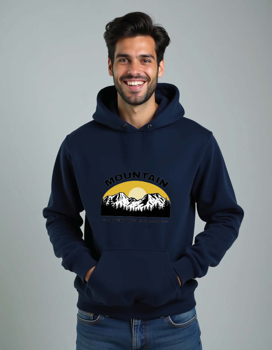 Thumbnail: Mountain advanture is calling Unisex Graphic Printed Hoodie