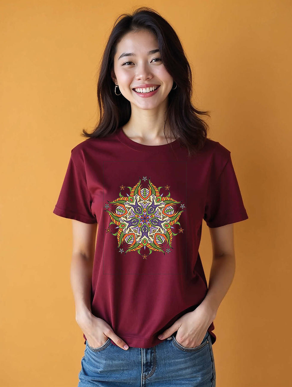Thumbnail: Five-Point Star Mandala  Trendy Women’s Streetwear T-Shirt – Discount Offer