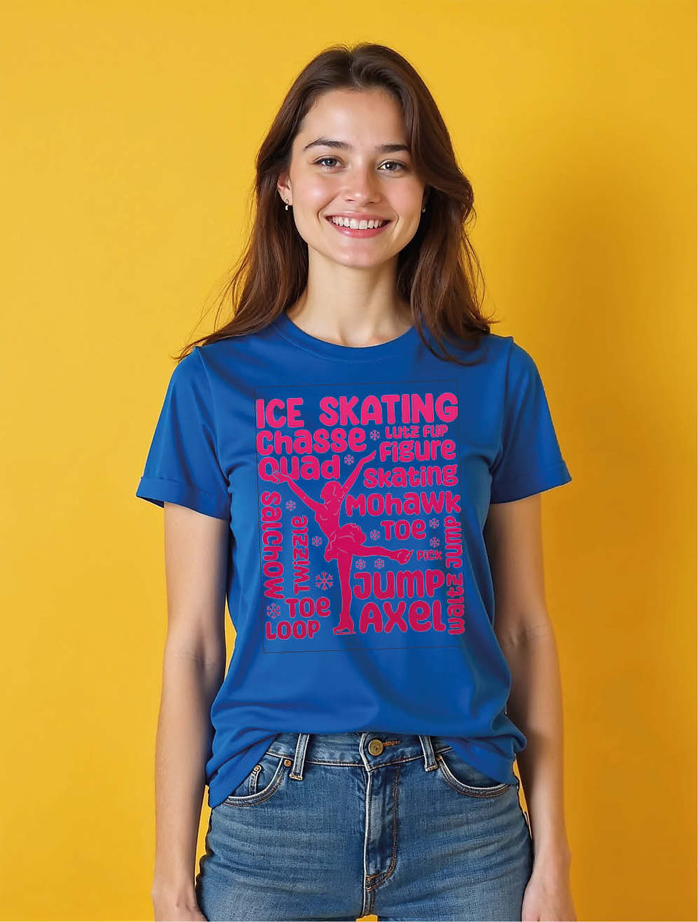 Thumbnail: ice skating chasse quad figure skating mohawk toe jump axel Women’s Printed Tees