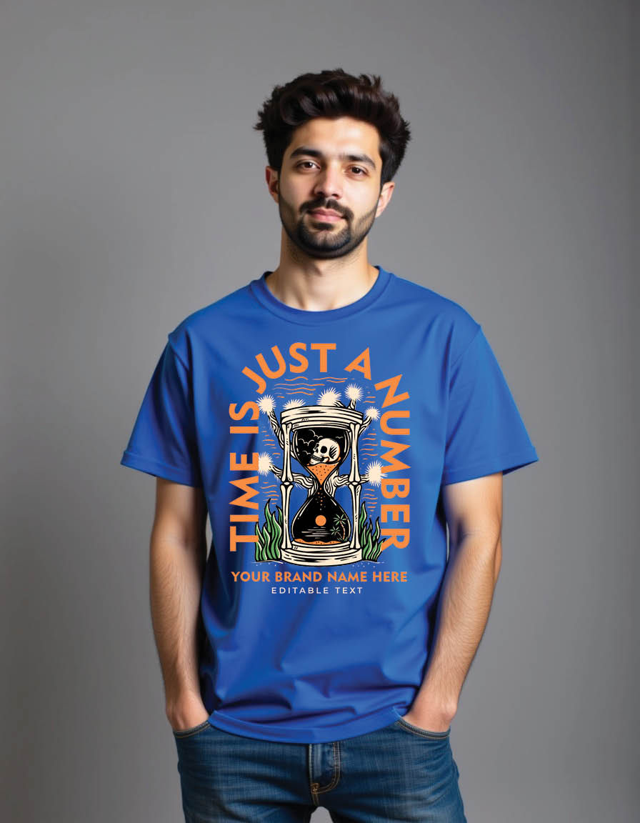 Thumbnail: skull head hourglass with joshua tree mens printed graphic t shirts