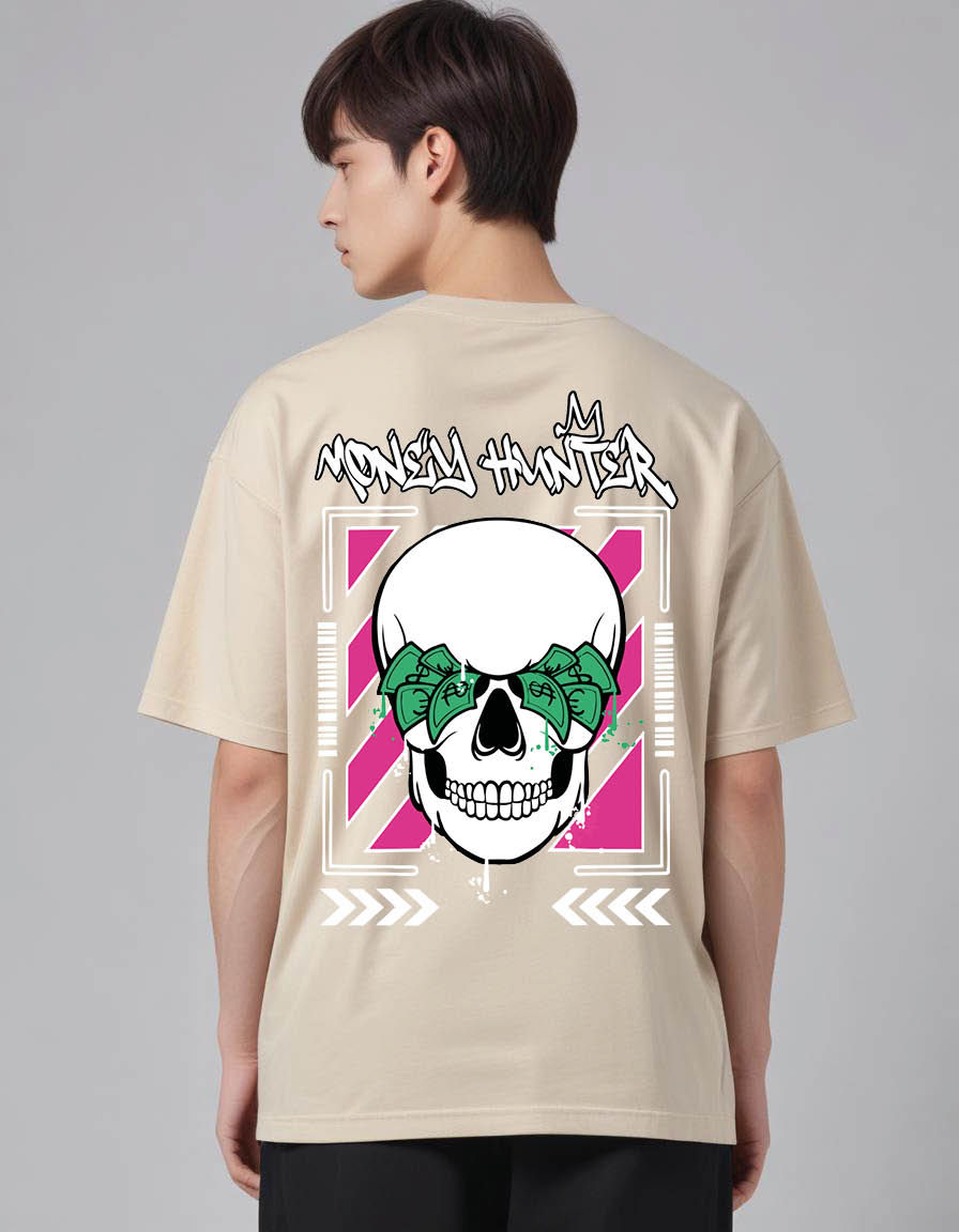 Thumbnail: skull street wear with slogan mone Oversized Printed t shirt